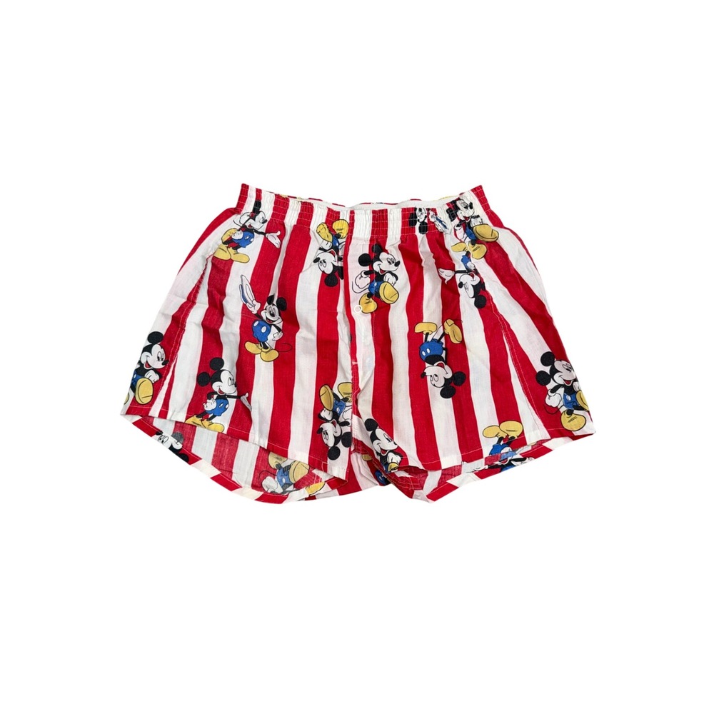 Hanes‎ Mickey Mouse Boxer Shorts Mens Small Red White Excellent Vintage 90s USA